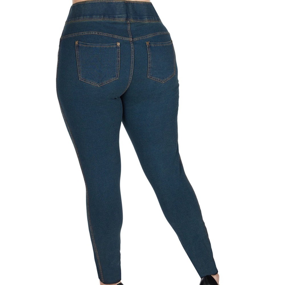 MeMoi Women's Wide Waist Stretch Pull- On Denim Shaping Leggings Q1/Q2